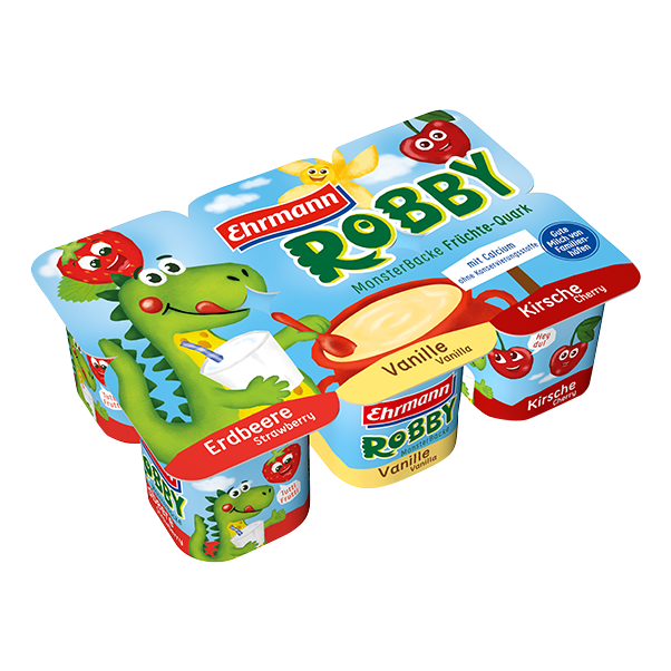 Ehrmann Robby Multipack Strawberry/Vanilla/Cherry 6x50g