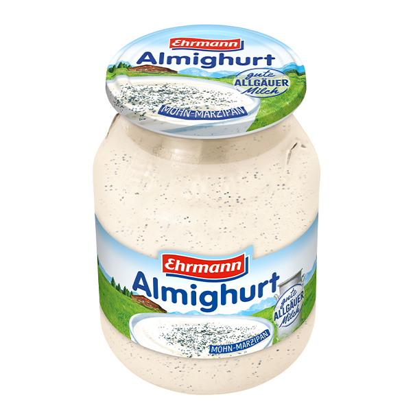 Ehrmann Almighurt Glass Poppy Seed-Marzipan 500g